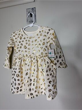 Garanimals Cream Dress with Gold Leopard Spots